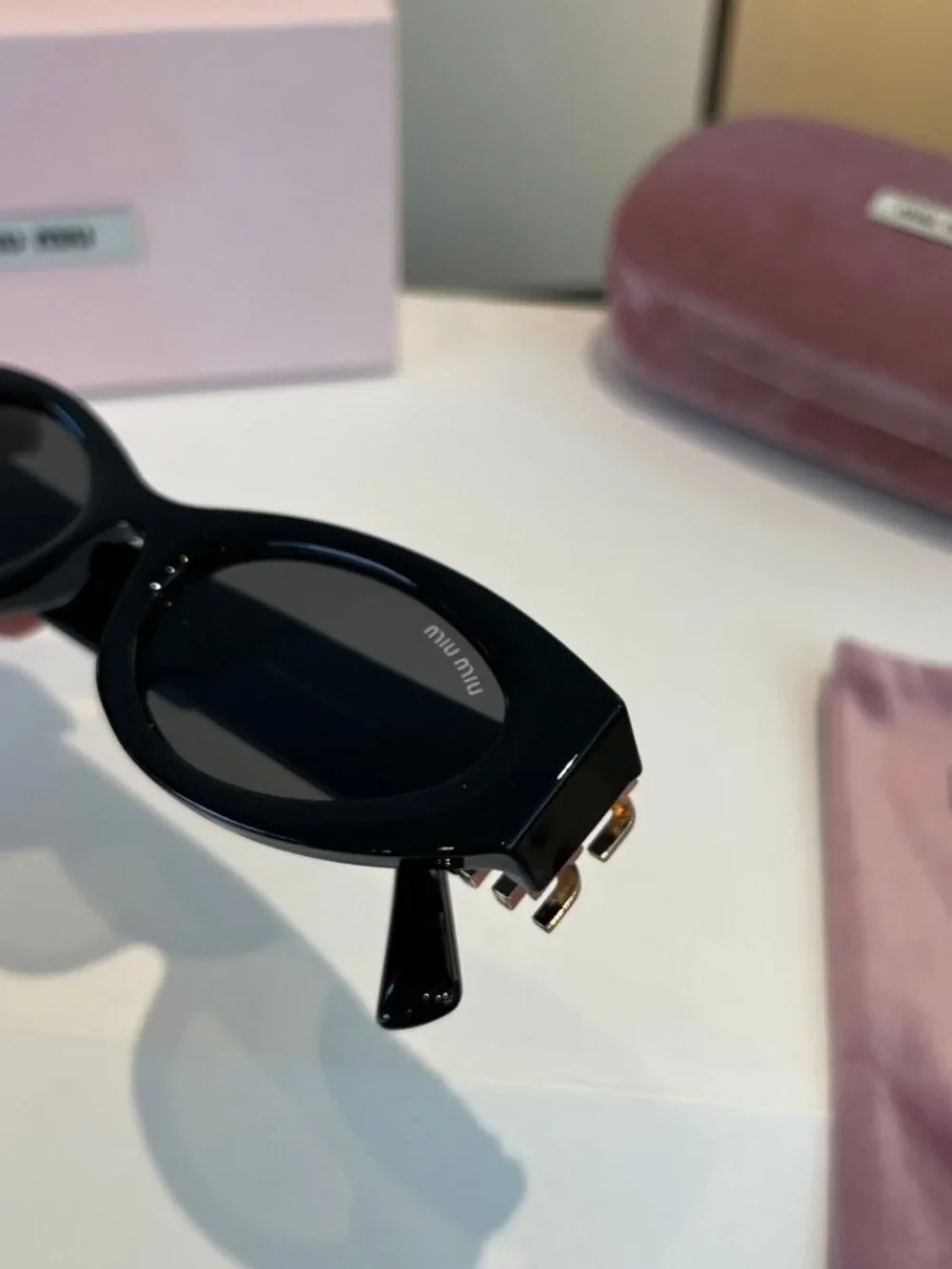 Miu Miu Black-Frame Cat-Eye Sunglasses